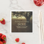 ストリングライト木の素朴結婚な紙ナプキン スタンダードカクテルナプキン (インサイチュ)