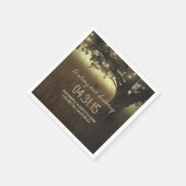 ストリングライト木の素朴結婚な紙ナプキン スタンダードカクテルナプキン (角)