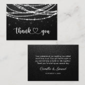 ストリングライト白黒ありがとうございます名刺 名刺 (正面/裏面)