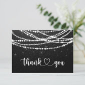ストリングライト白黒フラットサンキューカード サンキューカード (スタンド正面)