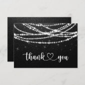 ストリングライト白黒フラットサンキューカード サンキューカード (正面/裏面)