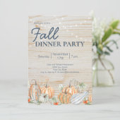 ストリングライト秋ディナーパーティーパンプキン 招待状 (スタンド正面)