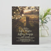 ストリングライト素朴な国の結婚式 招待状 (スタンド正面)