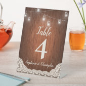 ストリングライト素朴ウッドスクリプトテーブル番号 台座サイン (インサイチュ)