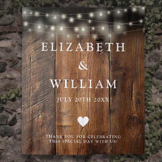 ストリングライト素朴ウッドフォトブース背景 タペストリー