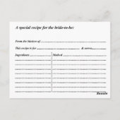 ストリングライト素朴バーラップブライダルシャワーレシピ ポストカード (裏面)