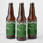 ストリングライト素朴フローラエメラルドグ結婚リーン ビールラベル (ボトル)