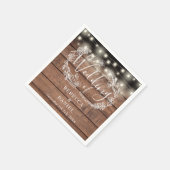 ストリングライト素朴フローラ結婚ウッド スタンダードカクテルナプキン (角)