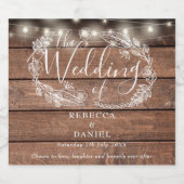 ストリングライト素朴フローラ結婚ウッド ビールラベル (シングルラベル)