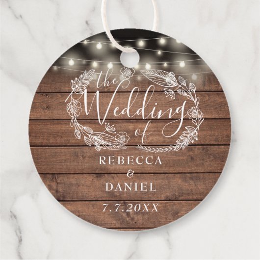 ストリングライト素朴フローラ結婚ウッド フェイバータグ (裏面)