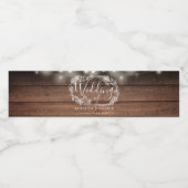 ストリングライト素朴フローラ結婚ウッド ペットボトルラベル (シングルラベル)