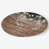 ストリングライト素朴フローラ結婚ウッド ペーパープレート (アングル)