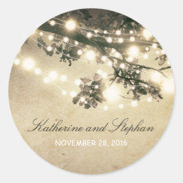 ストリングライト素朴ブ結婚ランチ ラウンドシール