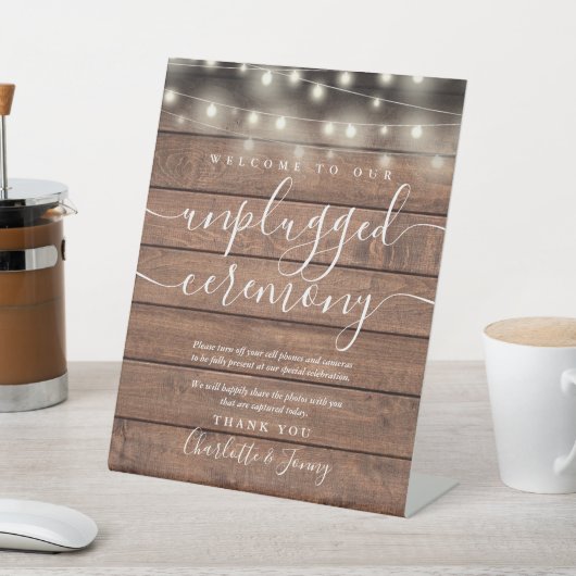 ストリングライト素朴木材の取り外し式 台座サイン (インサイチュ)