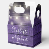 ストリングライト紫素朴の木のスクリプ結婚ト フェイバーボックス (オープン)