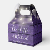 ストリングライト紫素朴の木のスクリプ結婚ト フェイバーボックス (正面サイド)