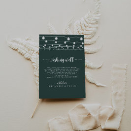 ストリングライト結婚グリーンの願い井戸 エンクロージャーカード