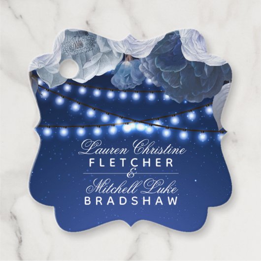 ストリングライト結婚ブルーの写真 フェイバータグ (正面)
