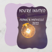 ストリングライト結婚式招待状カスタム 招待状 (正面/裏面)