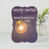 ストリングライト結婚式招待状カスタム 招待状 (スタンド正面)