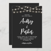 ストリングライト編集可能カラー結婚式招待状 招待状 (正面/裏面)