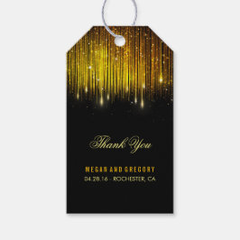 ストリングライト金ゴールドとブラック結婚ズ・サンキュー ギフトタグ