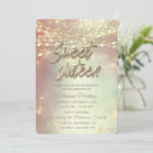 ストリングライト金ゴールドキラキラ輝く誘い 招待状 (スタンド正面)