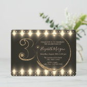 ストリングライト金ゴールドグリッター30th誕生日 招待状 (スタンド正面)