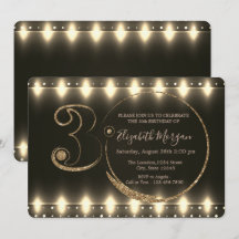 ストリングライト金ゴールドグリッター30th誕生日