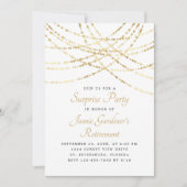 ストリングライト金ゴールドサプライズ退職パーティー 招待状 (正面)