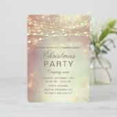 ストリングライト金ゴールド企業のクリスマスパーティー赤面 招待状 (スタンド正面)