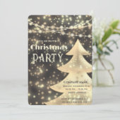 ストリングライト金ゴールド企業のクリスマスパーティー 招待状 (スタンド正面)