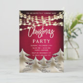 ストリングライト金ゴールド企業のクリスマスパーティー 招待状 (スタンド正面)