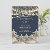 ストリングライト金ゴールド企業のクリスマスパーティー 招待状 (スタンド正面)