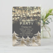 ストリングライト金ゴールド企業のクリスマスパーティー 招待状 (スタンド正面)