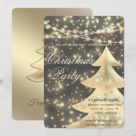 ストリングライト金ゴールド企業のクリスマスパーティーInv 招待状