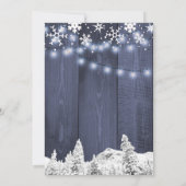 ストリングライト雪の結晶の冬のリハーサルディナー 招待状 (裏面)