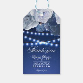 ストリングライト青結婚の感謝 ギフトタグ