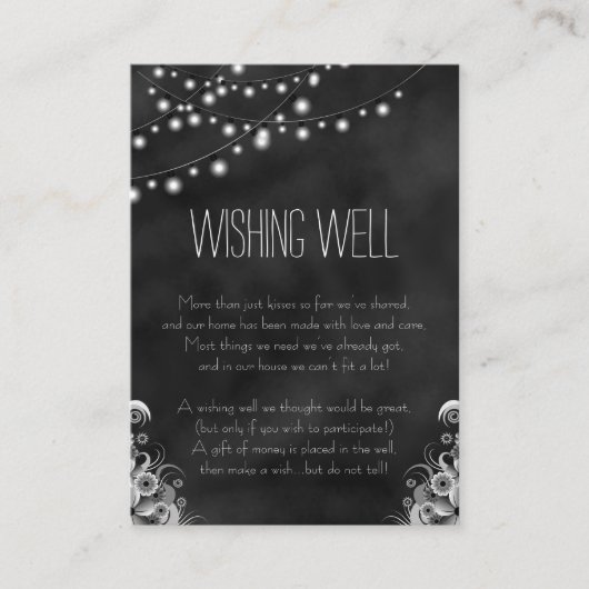 ストリングライト黒い黒板の願い エンクロージャーカード (正面)