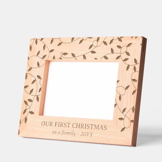 ストリングライト1stクリスマス家族 レーザー彫刻フレーム (左)