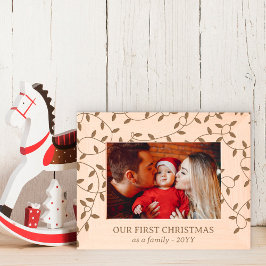 ストリングライト1stクリスマス家族 レーザー彫刻フレーム