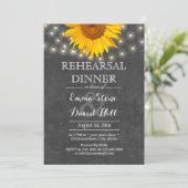 ストリングライト＆ひまわり ウェディング リハーサル ディナー 招待状 (スタンド正面)