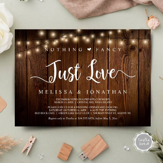 ストリングライト, ふたりの逃避行, 何も豪華でなくても愛があれば 招待状