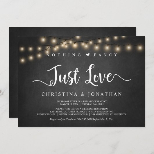 ストリングライト, ふたりの逃避行, 何も豪華ではなく、ただ愛を  招待状 (正面/裏面)