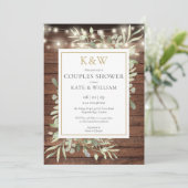 ストリングライト ウッド モノグラム カップルシャワー 招待状 (スタンド正面)