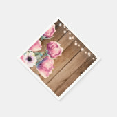 ストリングライト&カントリー素朴フラワーズバーンウッド スタンダードカクテルナプキン (角)