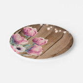 ストリングライト&カントリー素朴フラワーズバーンウッド ペーパープレート (アングル)