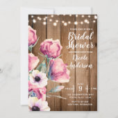 ストリングライト&カントリー素朴フラワーズバーンウッド 招待状 (正面)