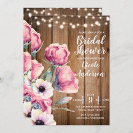 ストリングライト&カントリー素朴フラワーズバーンウッド 招待状