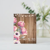 ストリングライト & カントリー フラワーバーン セーブ・ザ・デート 案内ポストカード (スタンド正面)